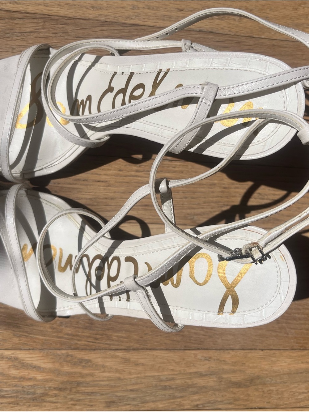 Sam Edelman White Lace-Up Strappy Sandals